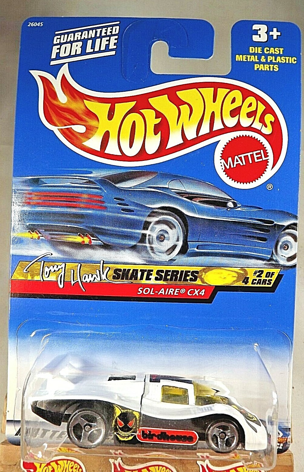 2000 Hot Wheels #42 Tony Hawk Skate Series 2/4 SOL-AIRE CX4 White w/Chrome 3 Sp