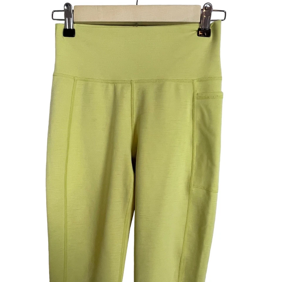 Леггинсы Sweaty Betty Super Sculpt длиной 7/8 размер S с желтым карманом из шартруза - Изображение 2 из 4