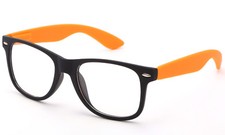 Popular Orange Clear Lens Glasses New Design Retro Nerd Frames Colorful Two Tone