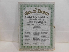 1930's Kee Lox Carbon Paper sheets original box used, Gold Bond 8 x 10 1/2 black