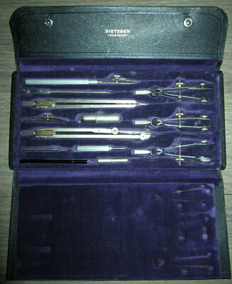Vintage Dietzgen ''Designo'' drafting tool instrument set, engineering compass