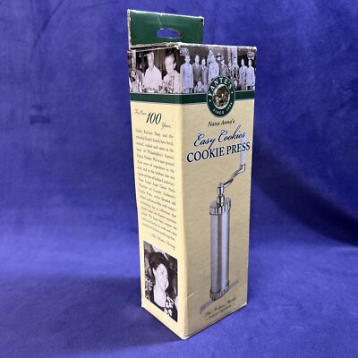 Fante's Nana Anna's Easy Cookies Stainless Cookie Press Unused New