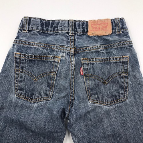 Levi’s 505 Regular Fit Jeans Size 7 Adjustable Waist 24x20 Distressed Stained - Picture 2 of 12