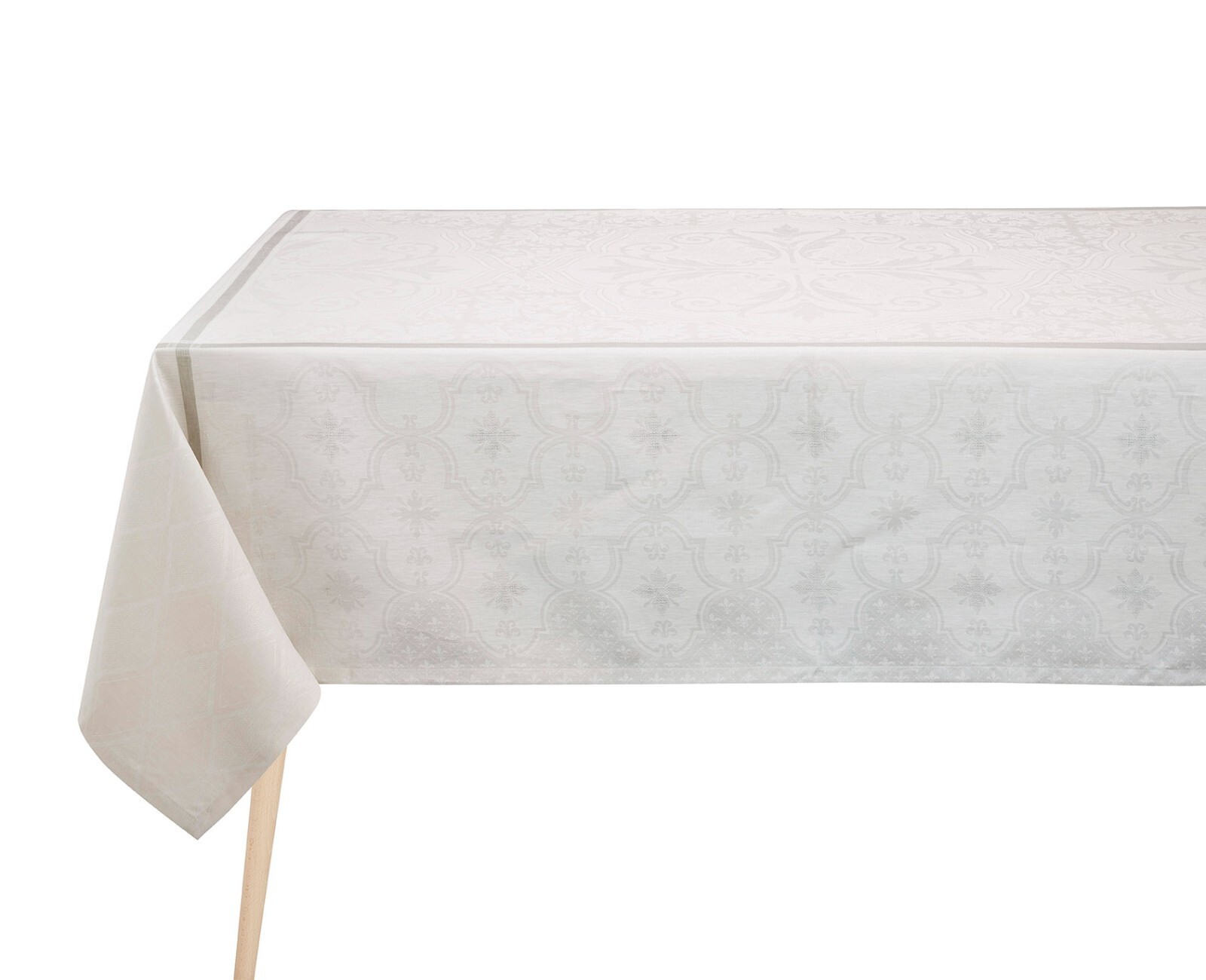 Nappe armoiries lys en lin pour repas de famille et table de fête