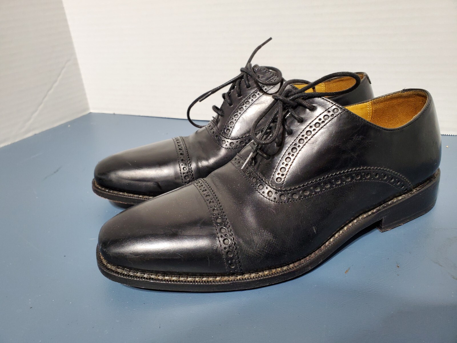 SAOLA Scarpe eleganti Cole Haan Air suola Collab pelle Oxford uomo US 8 M nero in perfette condizioni