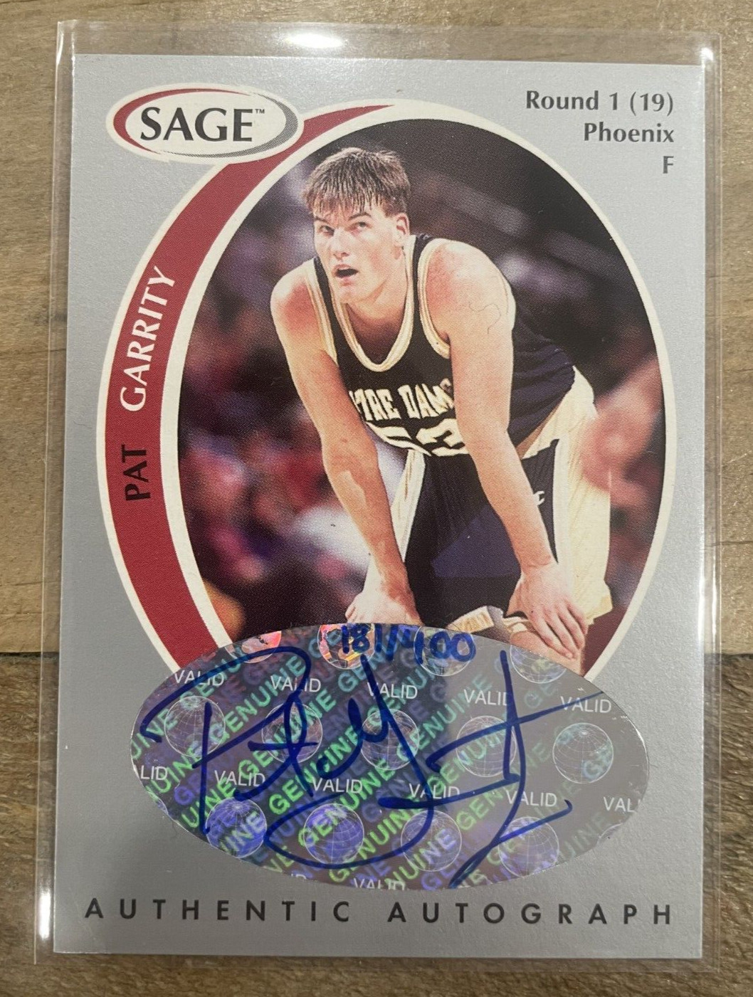 1998 SAGE Authentic Silver Pat Garrity Auto #/400 #A15 Rookie Auto RC