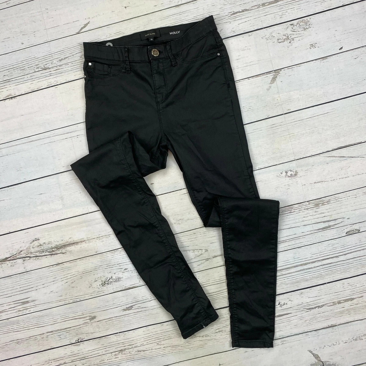 Black jeggings river island cheap