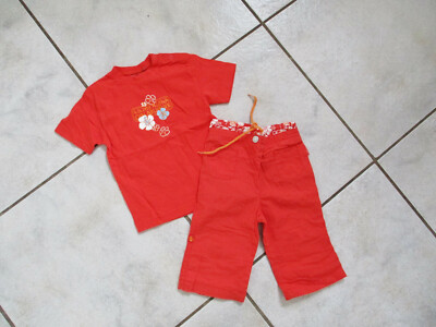 schöne Sommer Kombi S.Oliver Gr.74 rot T-Shirt + Hose Aloha Hawai