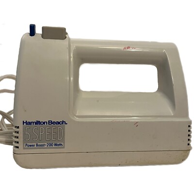 Hamilton Beach Hand Mixer 5 Speed w/ Power Boost White M64500 No Accessories