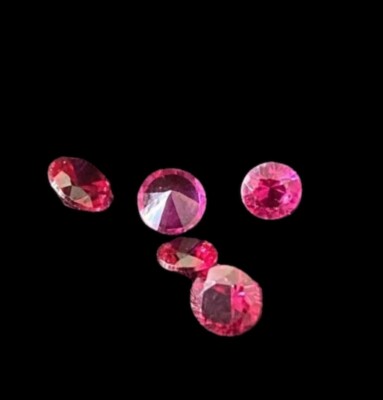 Natural Loose Rubies Gemstones 5 Small Round Faceted Ruby Gems Jewelry Grade
