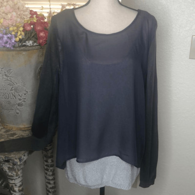 Tribal Gray Layered Top