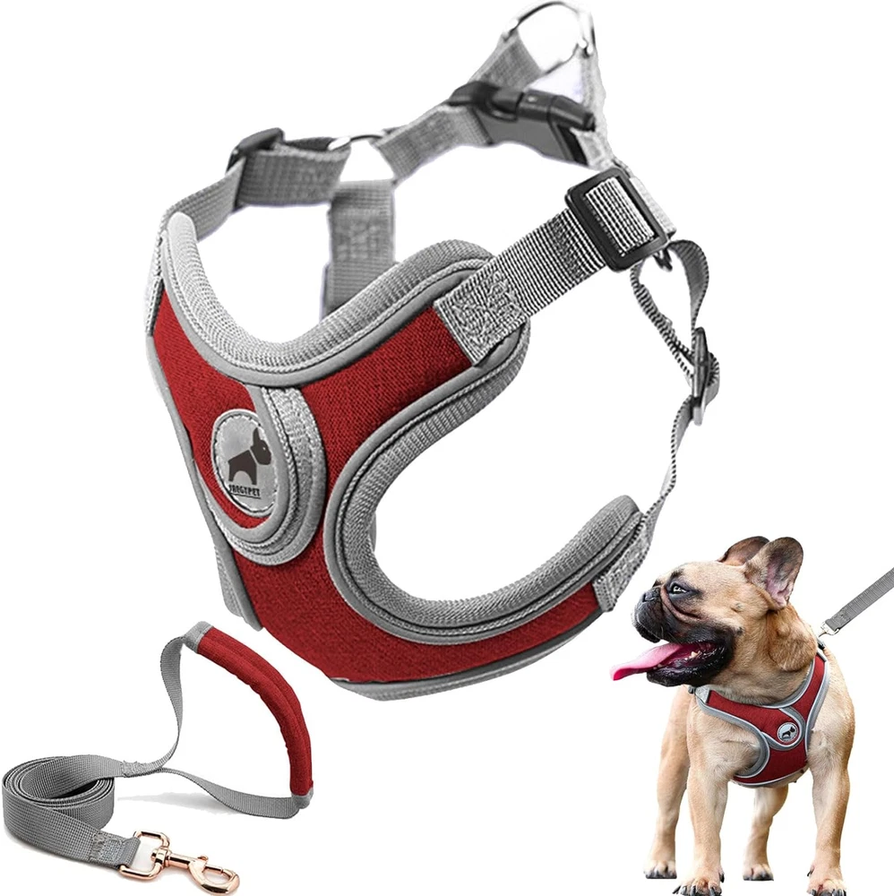 Dog Harness with Leash Set, No Pull Adjustable Step in Dog Collars Harness with