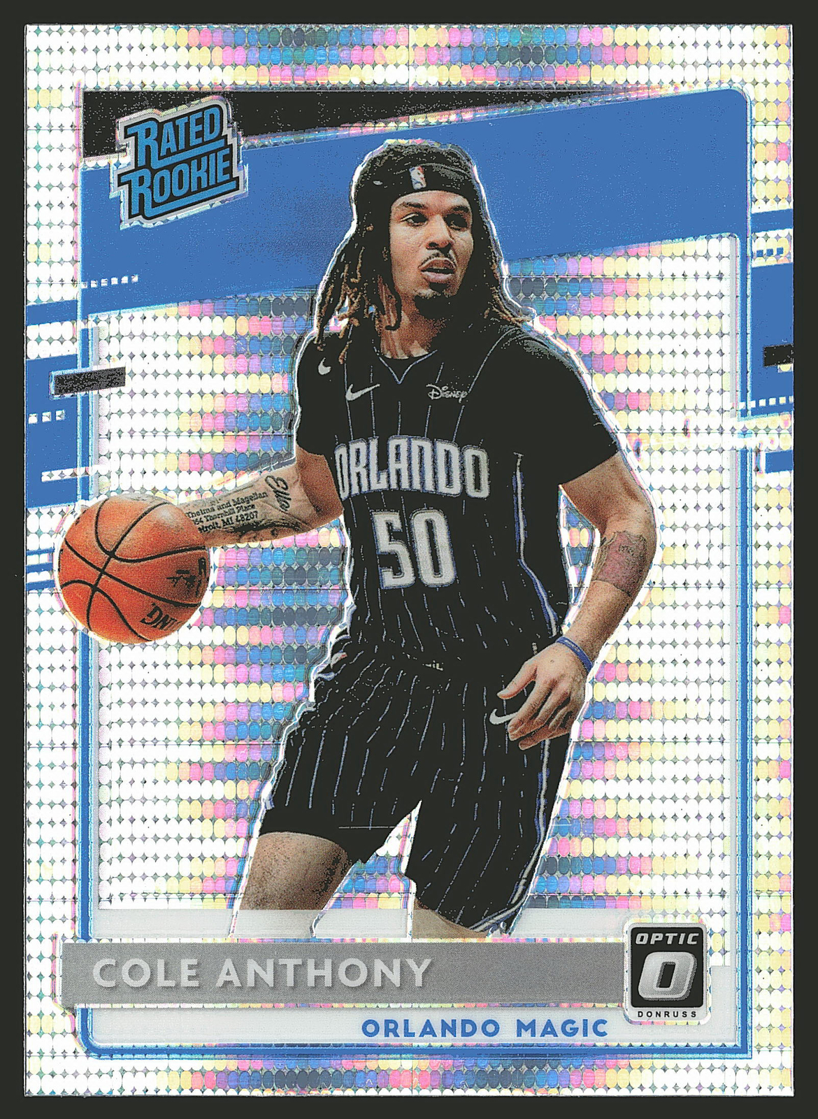 2020-21 Donruss Optic #165 Cole Anthony Silver Pulsar RC