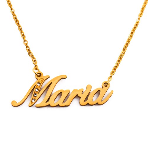 Maria Name Necklace -Silver \u0026 Gold Tone 