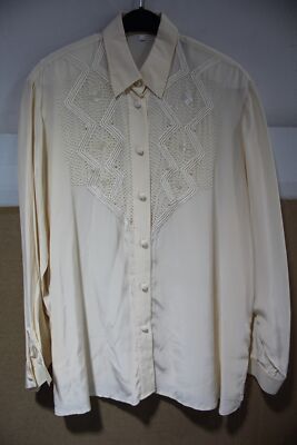 VERSE Peter Hahn women's shirt blouse 100% silk size 46 shirt blouse women's clothing