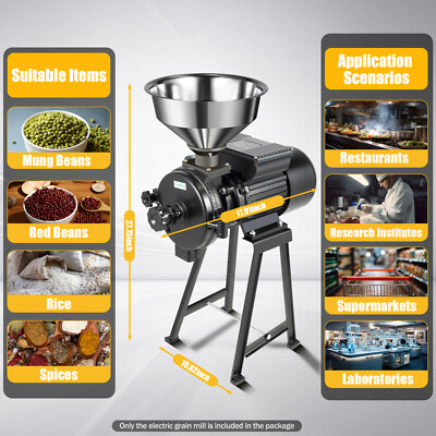 Electric Mill Grinding Molino De Maiz Electrico Corn Grinder Machine + Funnel US