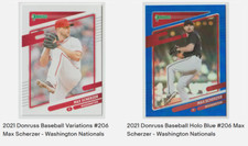 2021 Donruss Baseball Variations #206 Max Scherzer & Holo Blue #206 - Nationals