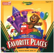 Crayola Magic 3D Coloring Book: Favorite Places PC CD pictures pages numbers 
