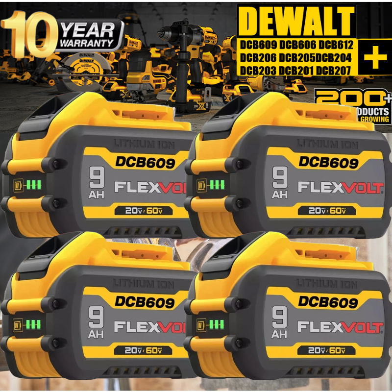 4Pack 9.0Ah DeWalt FLEXVOLT 20V/60V MAX Lithium-ion Battery DCB609 DCB606-2 Replacement
