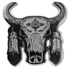 Pin For Lapel, Hat, Vest, Jacket, Buffalo Native American Feathers (Metal Pin)