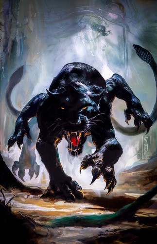 Dungeons & Dragons, Displacer Beast,Fine Art Print signed by artist Scott Harben - 第 1/1 張圖片