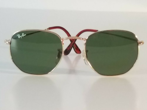 Ray-Ban RB3548 51MM Hexagonal Unisex Sunglasses Gold Frame/Green Flat Lens - Picture 6 of 6