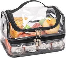 Clear Lunch Bag for work Transparent See Through Lunch Box for Kids,Double tote