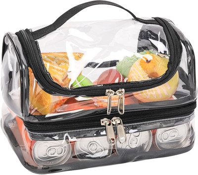 Clear Lunch Bag for work Transparent See Through Lunch Box for Kids,Double tote