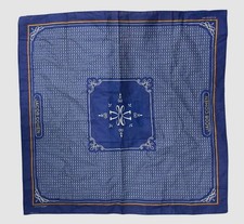 JACOB COHEN Men's Blue Red Graphic Geo Knit Logo Printed Cotton Pocket Square