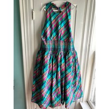 Christopher John Rogers x Target  Bow Back Plaid Halter Dress Plus 28W 30W NWT