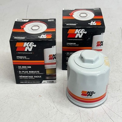 K&N (2 PACK) Heavy Duty Canister Oil Filters Engine Protection White HP-1008
