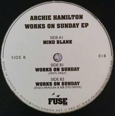 Archie Hamilton - Works On Sunday EP - Used Vinyl Record 12 - 18 - F4593z