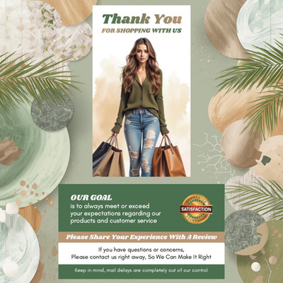 200 Ct CLASSY Ebay Seller Thank You For Your Purchase Cards, Buy 2 get 1 FREE