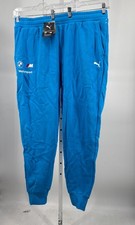 PUMA BMW M Motorsport Fleece Pants Mens 2XL Ocean Dive Tapered Leg Athleisure
