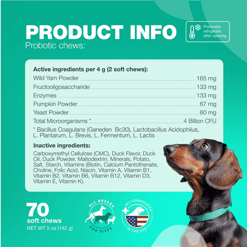 Probiotics for Dogs Support Gut Health Immunity Yeast Balance Itchy Skin - Picture 7 of 9