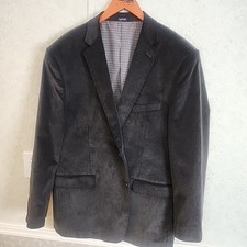 Saddlebred Mens Dark Gray Corduroy 100 Cotton Sports Blazer Jacket 46R