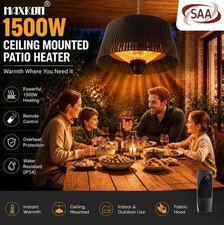 1500W Patio Heater Outdoor Hanging Electric Ceiling Heater Mounted with Remote