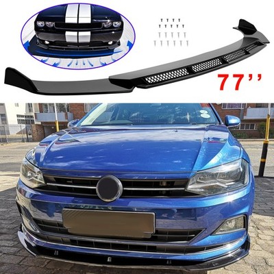 Gloss Front Bumper Lip Spoiler Splitter Lower Body Kit For VW Polo GTI Scirocco