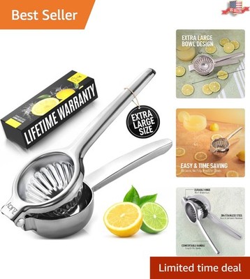 Extra Large Stainless Steel Lemon Squeezer - Effortless Juicing for All Citrus
