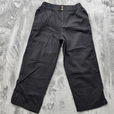 Maurices Pants Womens XS Black Weekender High Rise Wide Leg Crop Capri Casual