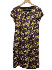 Boden Floral Shift Dress with Ruched Waist - Size 12R