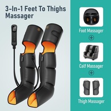 QUINEAR Leg Massager, 3-in-1 Foot Calf  Thigh Massager with Heat  Compression