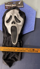 NUEVO CON ETIQUETAS NUEVO Divertido Mundo Cara de Fantasma Grito Adulto Disfraz Máscara de Halloween con Capucha