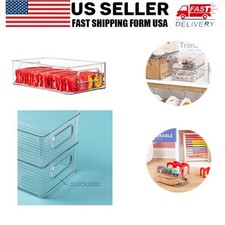 Storage Bin Containers Clear Plastic Organizer For Kitchen Fridge Pantry Food