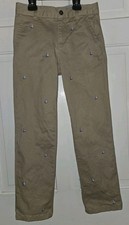 JANIE  JACK khaki Stretch Cotton Sailboat Sailing Chino Pants. Boys 8