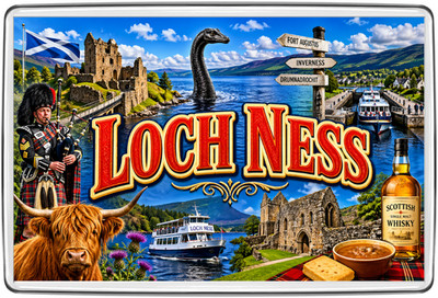 Loch Ness Schottland Kühlschrankmagnet Reise Souvenir Geschenk Highland Monster Blick See