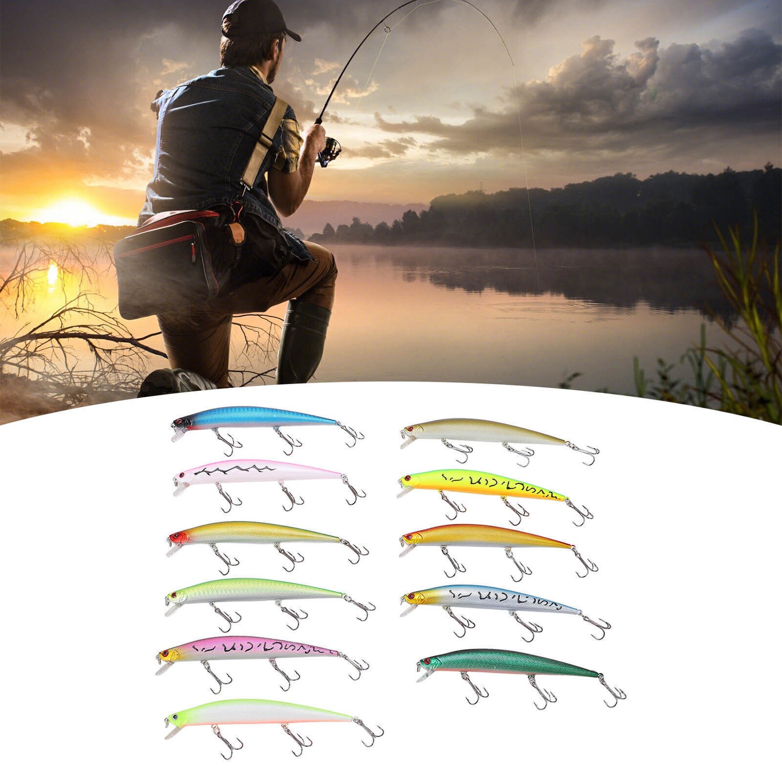11 Pcs Simulation Minnow Lure Plastic Fishing Bait Fishing Accessories - Image 4