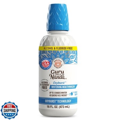 GuruNanda Oxyburst Teeth Whitening Mouthwash   Alcohol and Fluori
