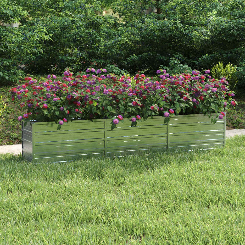 Letto Rialzato Giardino Argento 240x40x45cm Acciaio vidaXL - Spazio Orto