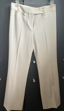Pantalones de vestir Focus 2000 para mujer color crema a medida pierna recta talla 8P nuevos con etiquetas